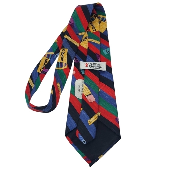 The Save the Children Collection | Multicolored Crayon Printed Novelty Tie (OS) - Picture 10 of 10